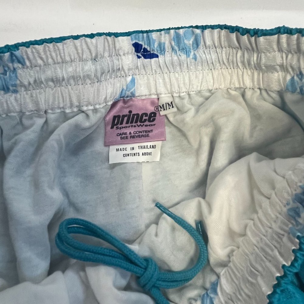 VINTAGE Prince Sportswear Trackpants Womens Medium Teal Windbreaker Tennis 90s - Picture 3 of 14